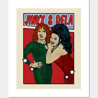 Jinkx and Dela Holiday Pop Art Comic Style Posters and Art